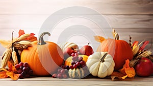 Thanksgiving celebration traditional dinner setting meal concept background