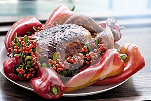 Thanksgiving or Christmas Background of Holiday Turkey