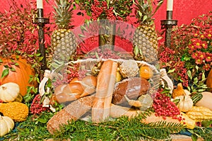 Thanksgiving church altar