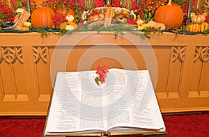 Thanksgiving church altar