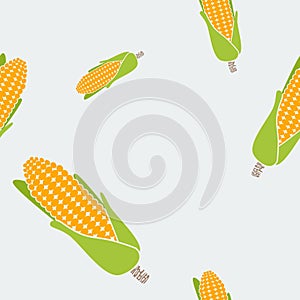 Thanksgiving Corn Vector Illustration Seamless Pattern