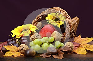 Thanksgiving Cornucopia Centerpiece