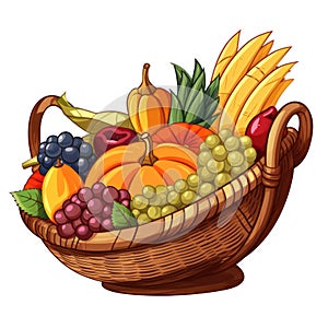 Thanksgiving cornucopia icon