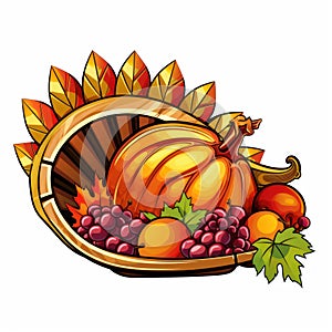 Thanksgiving cornucopia icon