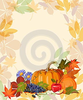 Thanksgiving day background. Thanksgiving party poster with bright background. Harvest festival