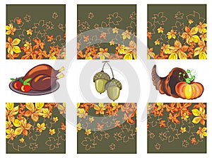 Thanksgiving day banner set