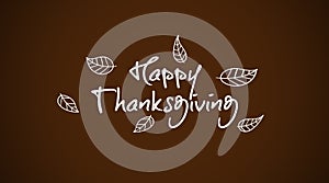 Thanksgiving Day. Beautiful festive card on a brown background