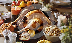 Thanksgiving day celebration food table