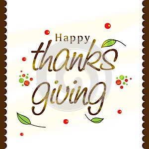 Thanksgiving Day celebration with stylish poster or card.