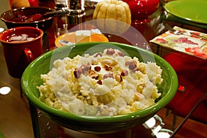 Thanksgiving Day Dinner Mashed Potatoes Hazelnuts