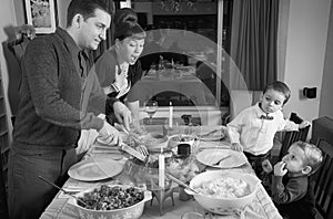 Thanksgiving Day Dinner Turkey Family