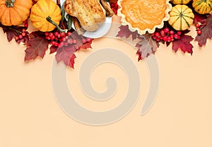 Thanksgiving Day fall background with copy space for a text