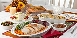 Thanksgiving Day food on table