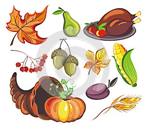 Thanksgiving day icon set