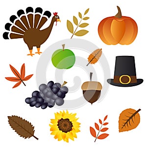 Thanksgiving day icons