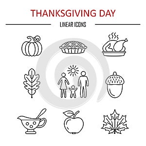 Thanksgiving day icons.