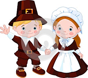 Thanksgiving Day Pilgrim Couple