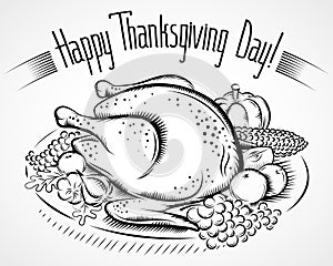 Thanksgiving day turkey vegetable black