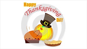Thanksgiving day in USA turkey pumpkin pie