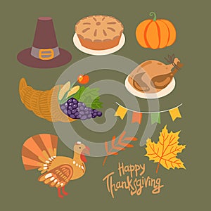 Thanksgiving Day. Vector illustration for your design.