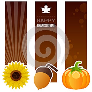 Thanksgiving Day Vertical Banners