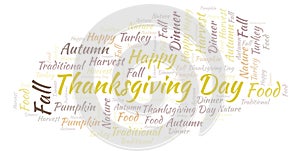 Thanksgiving Day word cloud.
