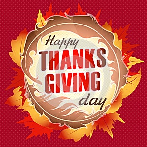 Thanksgiving design for emblem or poster . Celebration quote