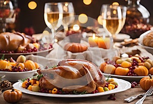 Thanksgiving Dinner background stock photoThanksgiving Holiday Backgrounds Dinner Table