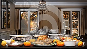 Thanksgiving Dinner Buffet With Copy Space
