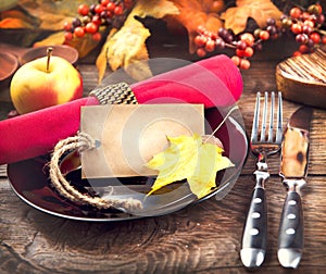 Thanksgiving dinner wooden table served