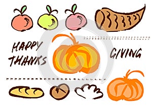 Thanksgiving doodle set