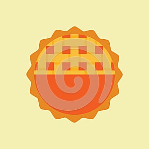 Thanksgiving element. vector illustration of homemade pies with pumpkin filling. great for bakery, pastry, confectionery menu