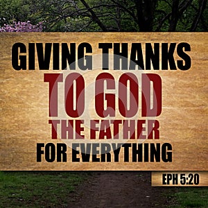 Thanksgiving Ephesians 5:20