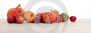 Thanksgiving extra wide panorama banner background. Autumn harvest