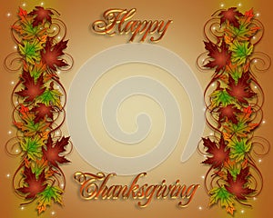 Thanksgiving Fall Border 3D