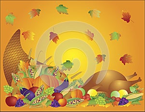 Thanksgiving Feast Cornucopia Turkey Background photo