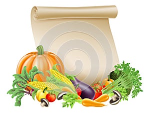 Thanksgiving or fresh produce scroll