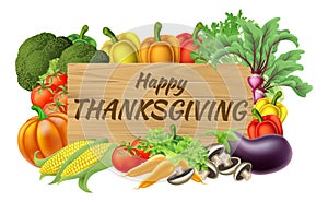 Thanksgiving Fruits and Vegetable Produce Sign