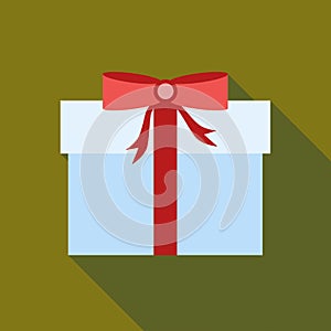 Thanksgiving gift box icon, flat style