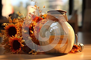 Thanksgiving gratitude jar with customizable