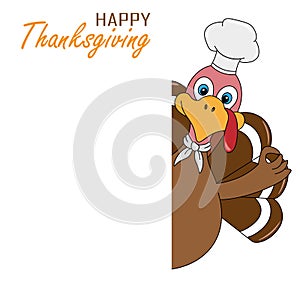 Thanksgiving Greeting Card. Turkey with frame for text