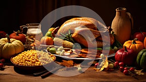 Thanksgiving and the Harvest Feast day, a day of giving thanks for the blessings of the harvest and of the preceding year. A table