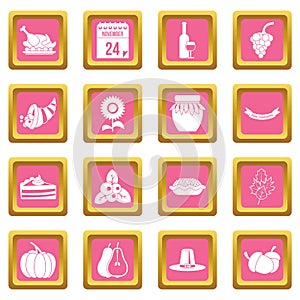 Thanksgiving icons pink