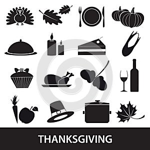 Thanksgiving icons set eps10