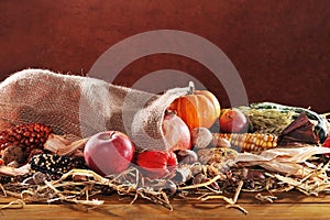 Thanksgiving with jute bag