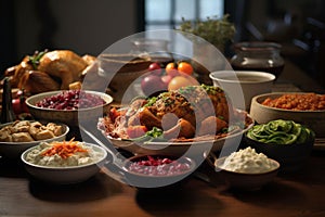 Thanksgiving leftovers creatively arranged