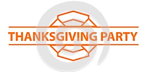 Thanksgiving party logo, simple style