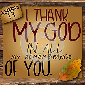 Thanksgiving Philippians 1:3