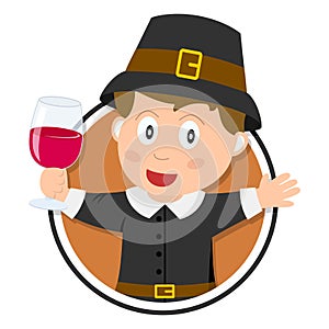 Thanksgiving Pilgrim Boy Logo photo