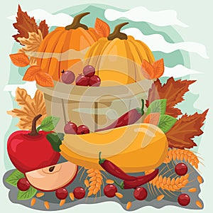 thanksgiving poster. Vector illustration decorative design